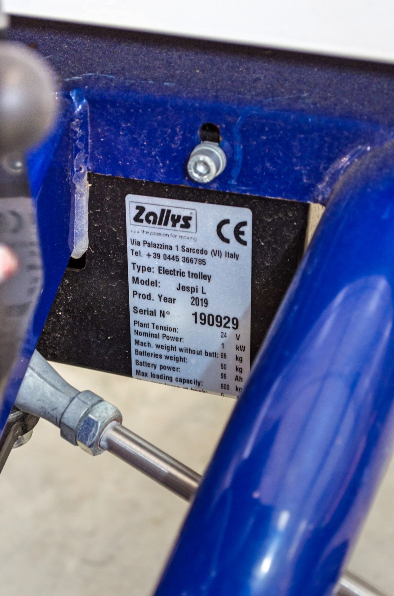 Zallys battery electric 4 wheel roller shutter cart Year: 2019 c/w battery charger - Image 7 of 7