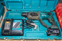 Makita DHR202 18v cordless SDS rotary hammer drill c/w battery, charger and carry case 03BX0018