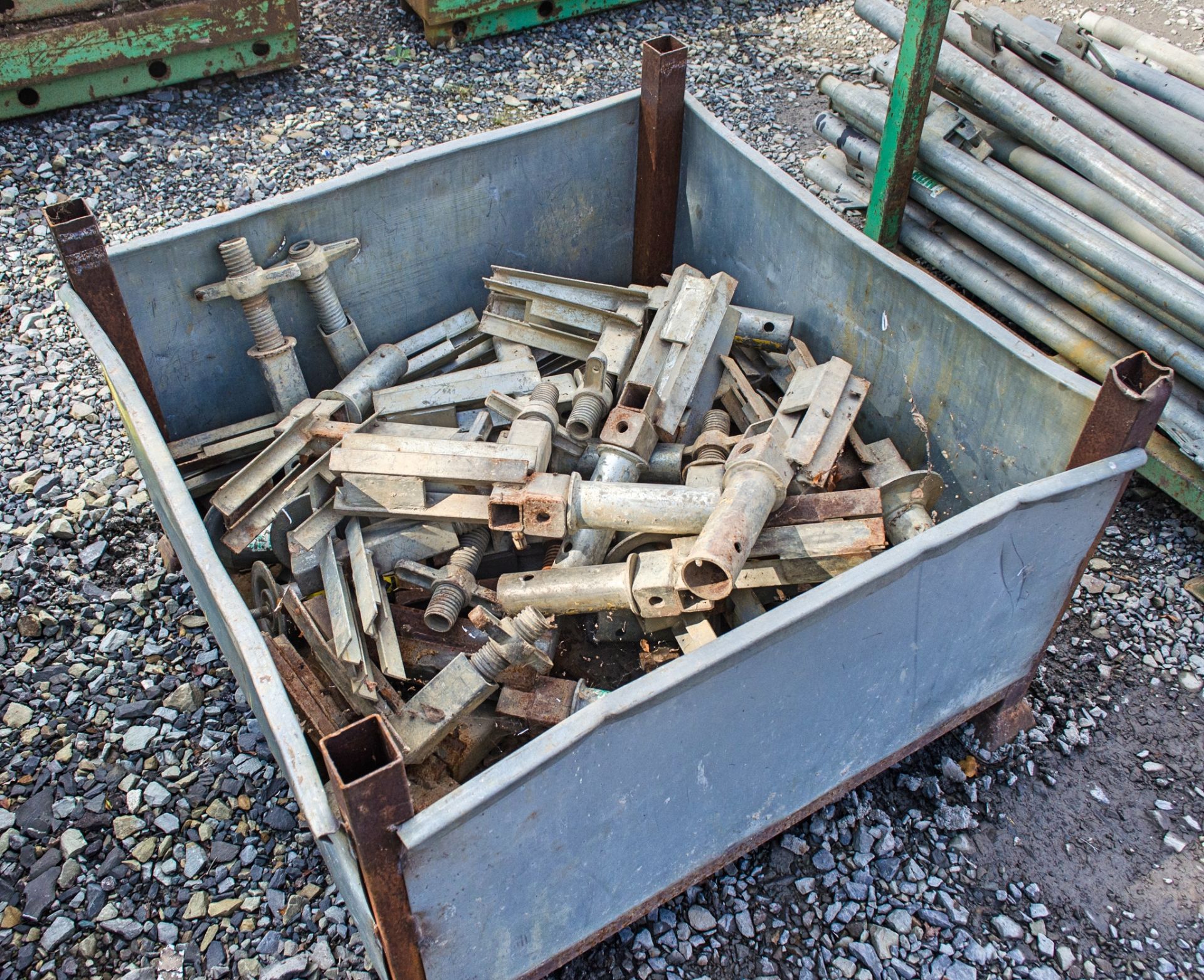 Stillage of trench box anchors