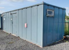 24 ft x 8 ft 6 inch steel toilet/drying room site unit ** No keys but unlocked **