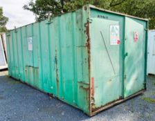 21 ft x 9 ft steel store unit A178617 ** No keys but unlocked **