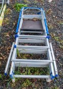Clow adjustable aluminium extending step ladder  A1094678