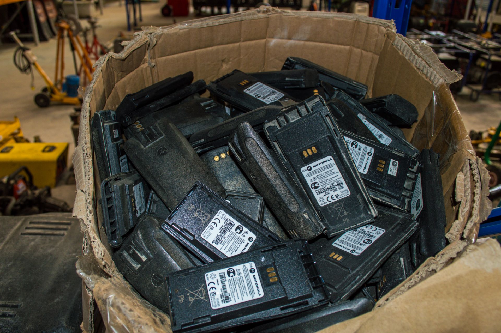 Box of Motorola 2-way radio batteries