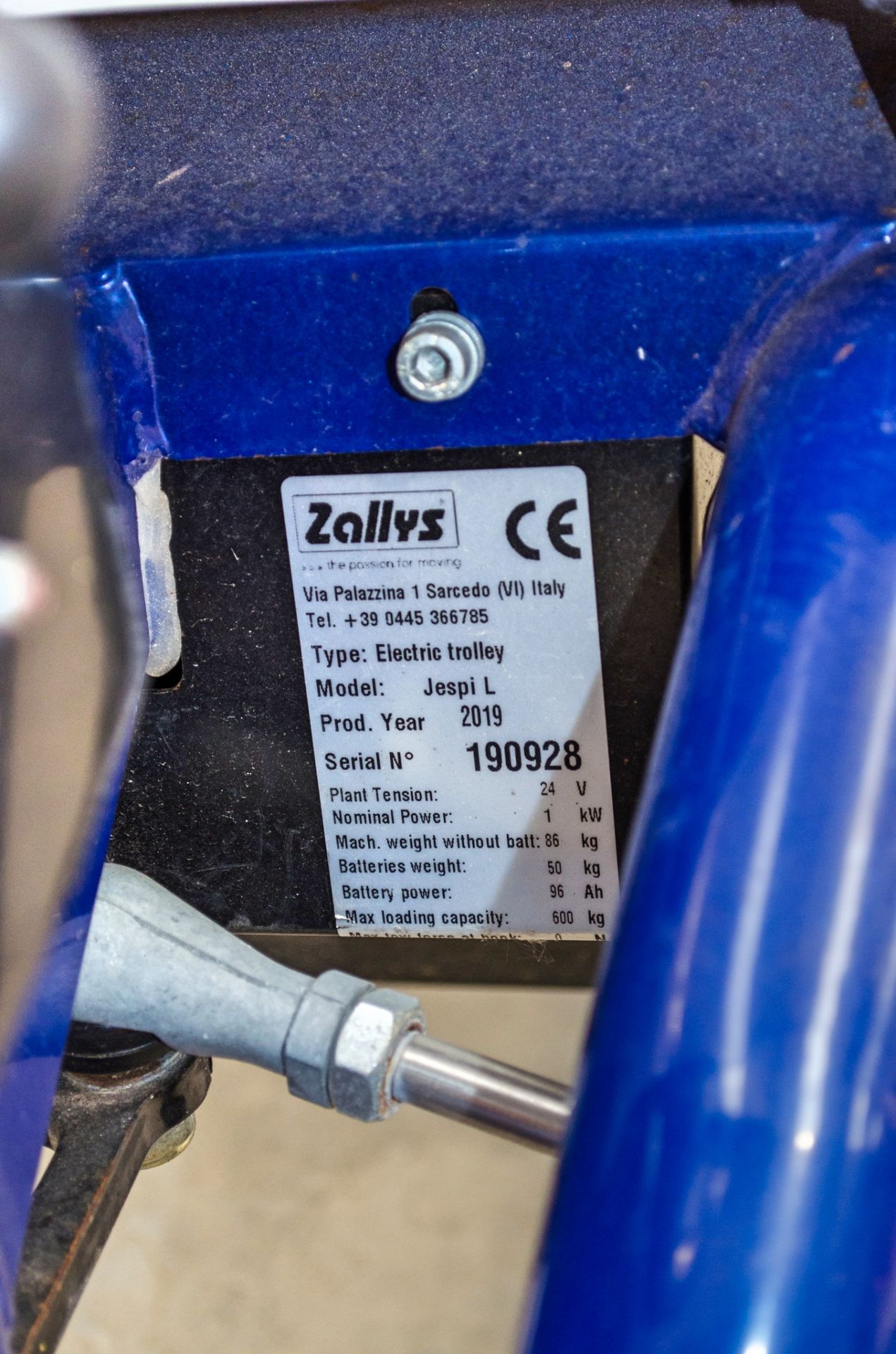 Zallys battery electric 4 wheel roller shutter cart Year: 2019 c/w battery charger - Image 7 of 7