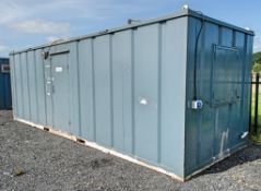 24 ft x 8 ft 6 inch steel anti vandal canteen site unit ** No keys but unlocked **