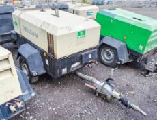 Doosan 7/41 diesel driven fast tow air compressor Year: 2014 S/N: 432352 Recorded hours: 941