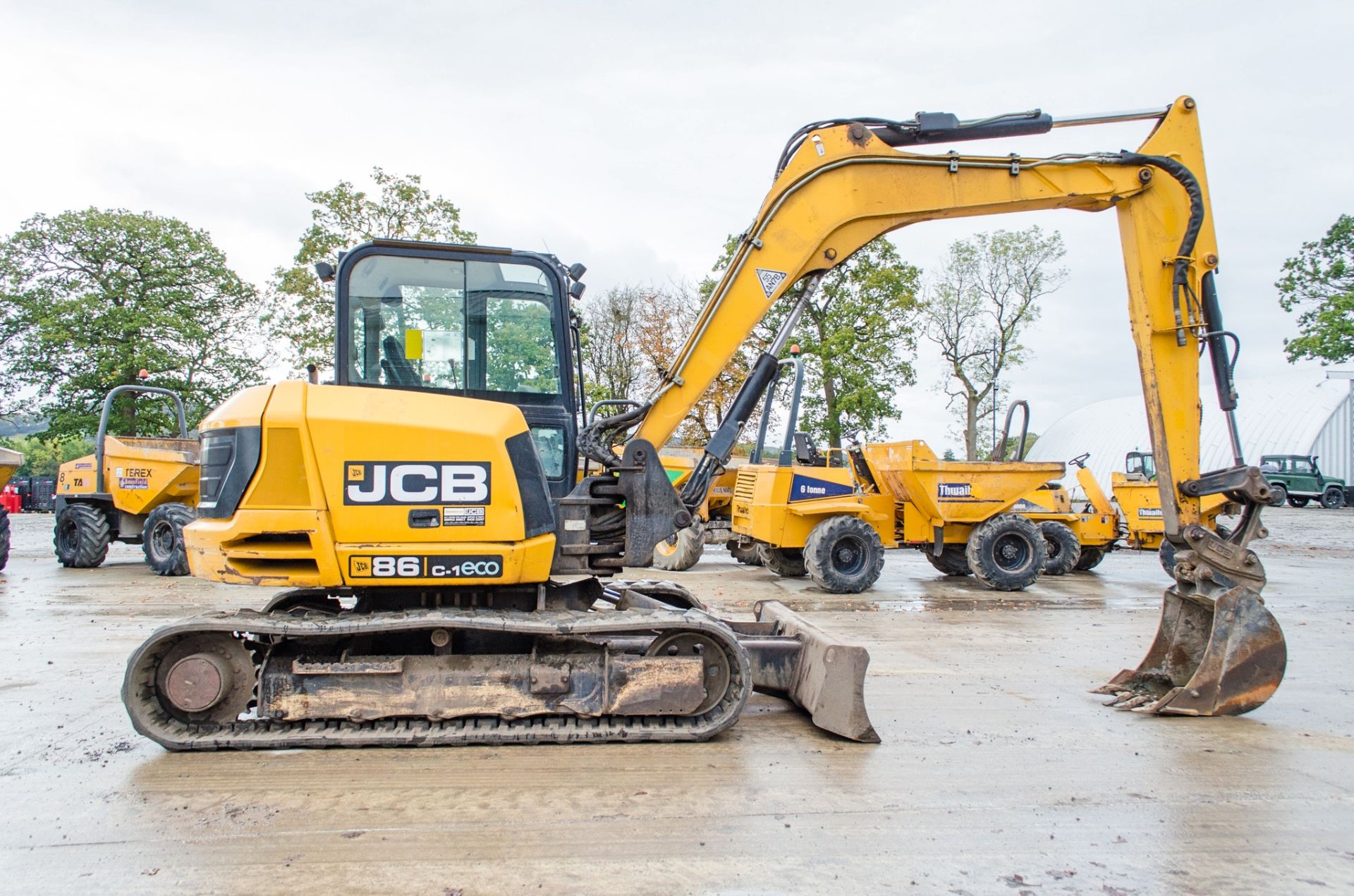 JCB 86C-1 Eco 8.5 tonne rubber tracked excavator Year: 2016 S/N: 2250290 Recorded Hours: 4734 blade, - Image 8 of 22