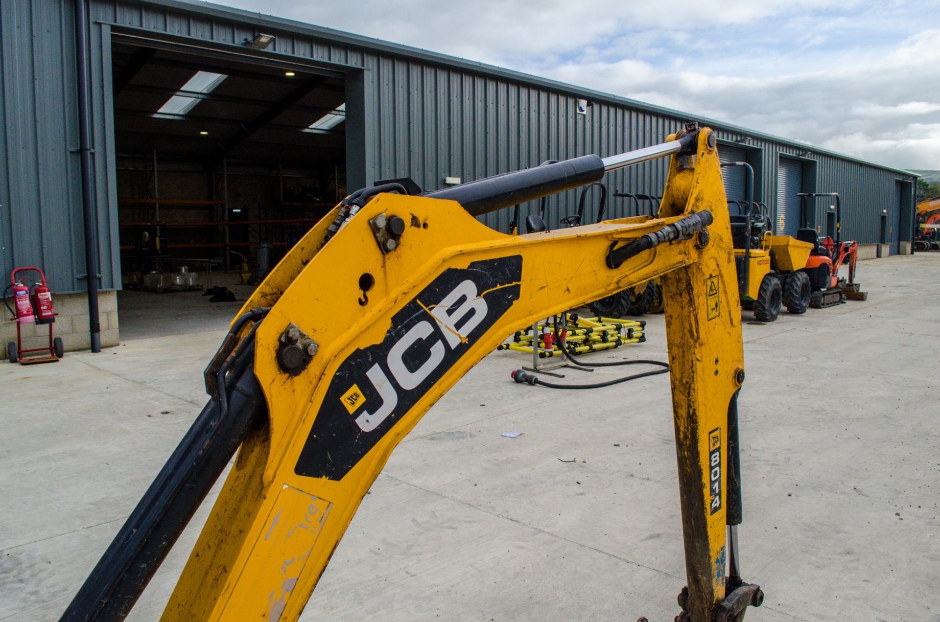 JCB 8014 1.4 tonne rubber tracked mini excavator Year: 2013 S/N: Recorded Hours: 2479 piped, blade & - Image 11 of 22