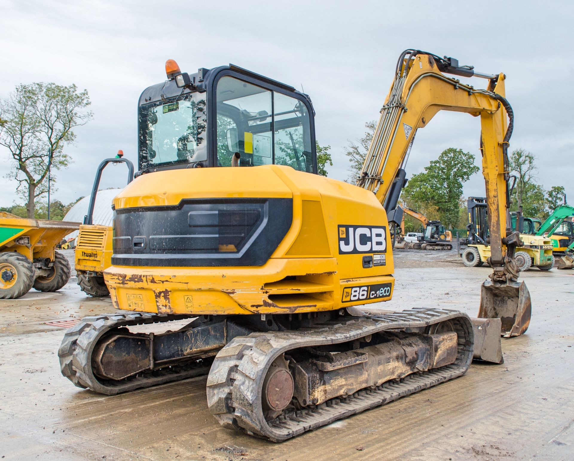 JCB 86C-1 Eco 8.5 tonne rubber tracked excavator Year: 2016 S/N: 2250290 Recorded Hours: 4734 blade, - Image 3 of 22