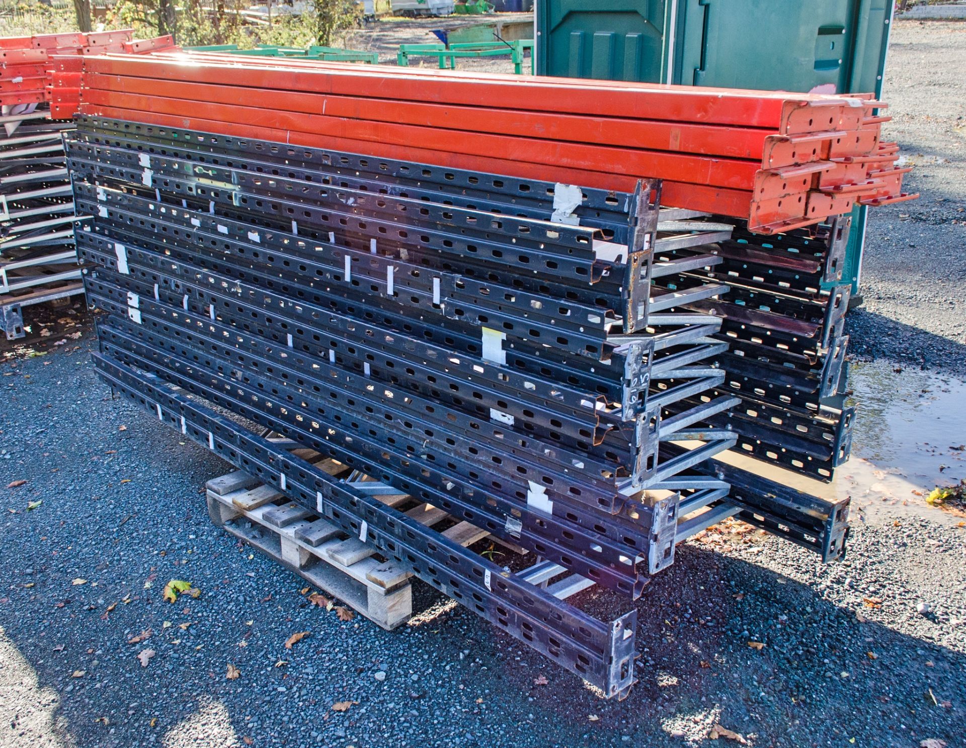 Steel pallet racking Comprising of: 12 - end frames & 16 - cross beams End Frames: 240cm high x 90cm - Image 2 of 2