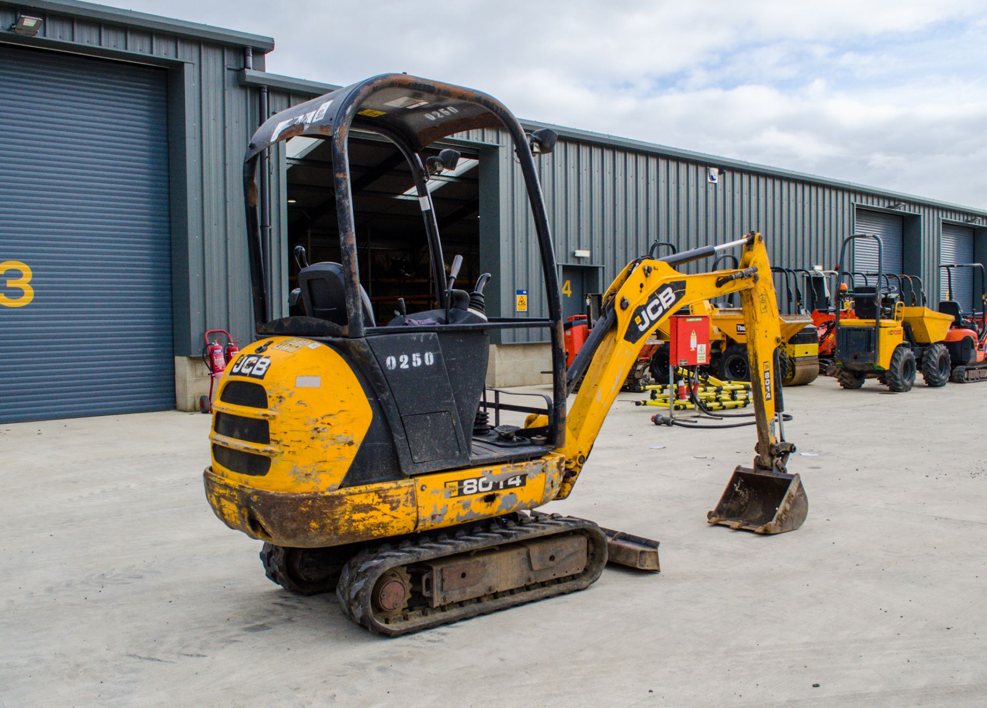JCB 8014 1.4 tonne rubber tracked mini excavator Year: 2013 S/N: Recorded Hours: 2479 piped, blade & - Image 3 of 22