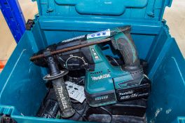 Makita DHR242 18v cordless SDS rotary hammer drill c/w 2 batteries, charger and carry case A945998