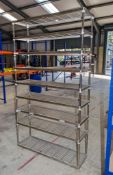 Stainless steel shelving unit with 9 shelves 220 cm high x 120 cm wide x 40 cm deep