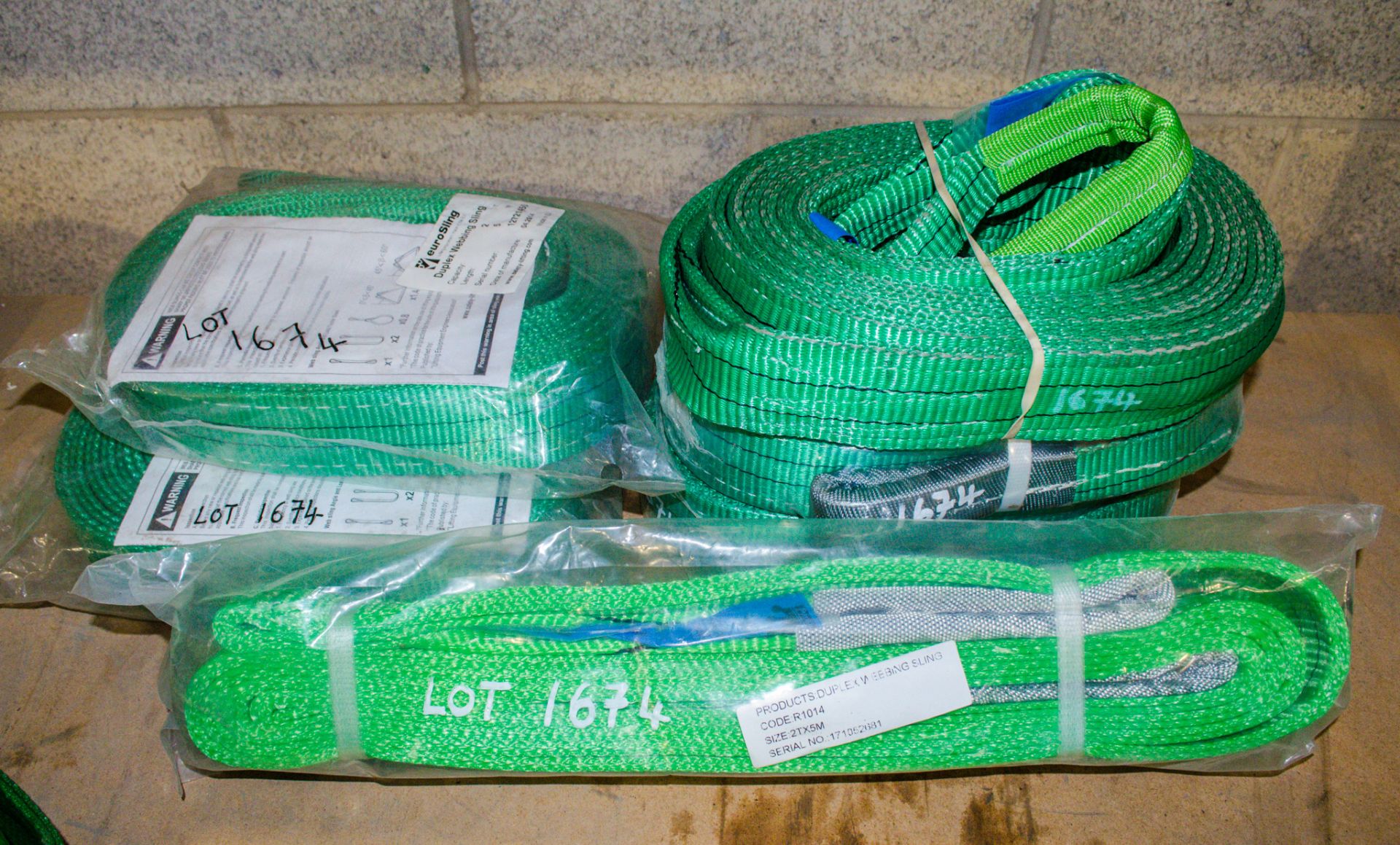 3 - 2 tonne x 5 metre webbing slings ** New and unused **