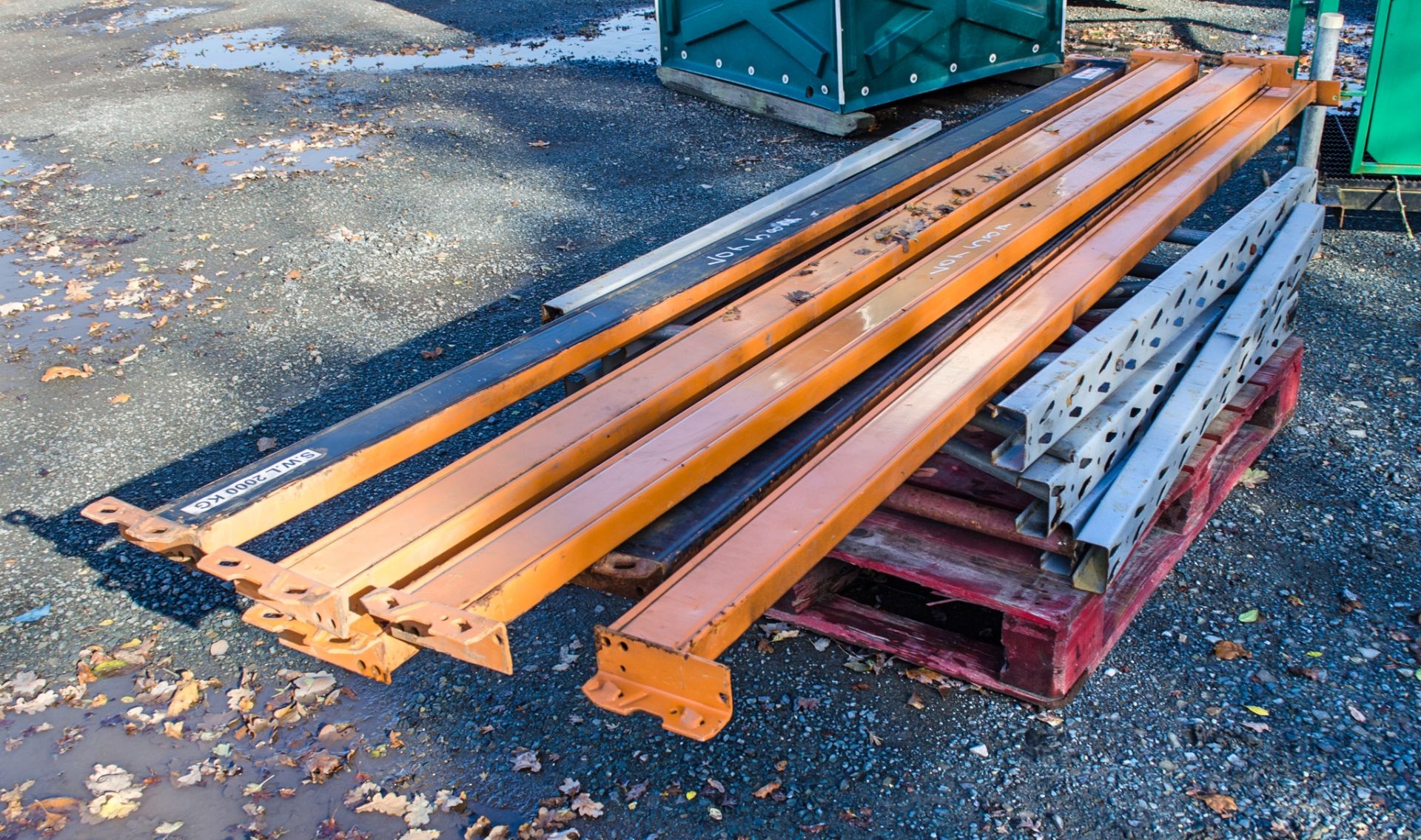 Steel pallet racking Comprising of: 4 - end frames & 6 - cross beams