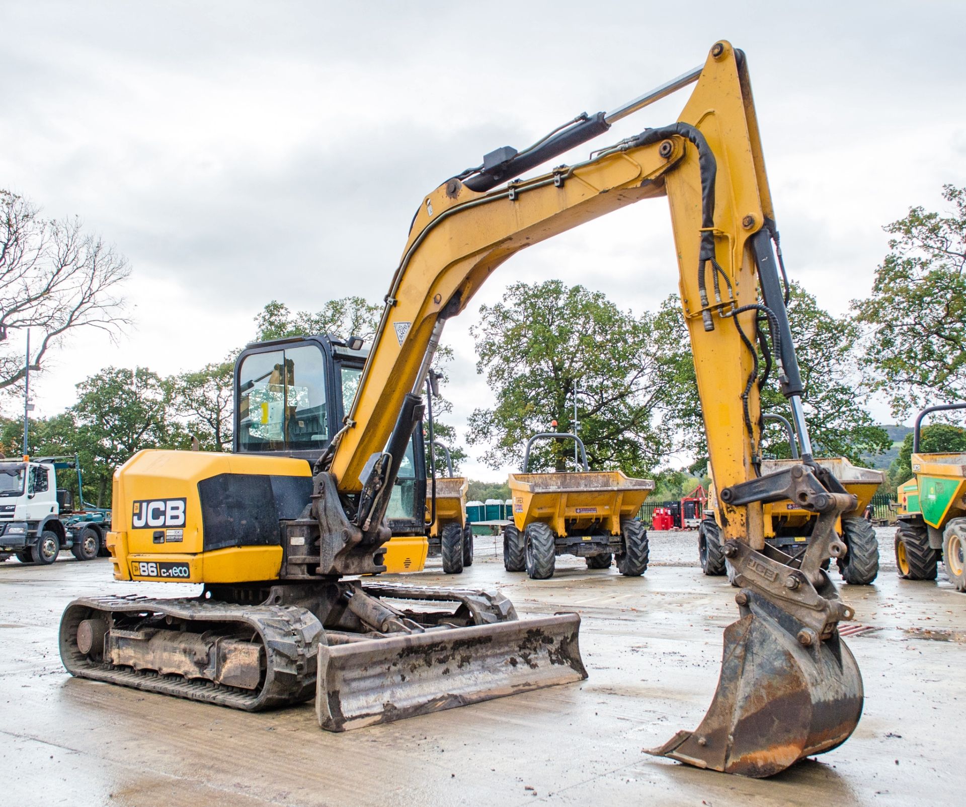JCB 86C-1 Eco 8.5 tonne rubber tracked excavator Year: 2016 S/N: 2250290 Recorded Hours: 4734 blade, - Image 2 of 22