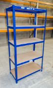 Steel shelving unit Dimensions: 180 cm high x 90 cm wide x 45 cm deep ** Picture for display