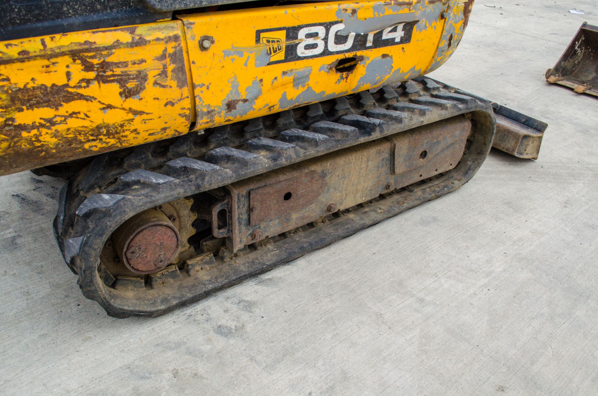 JCB 8014 1.4 tonne rubber tracked mini excavator Year: 2013 S/N: Recorded Hours: 2479 piped, blade & - Image 10 of 22