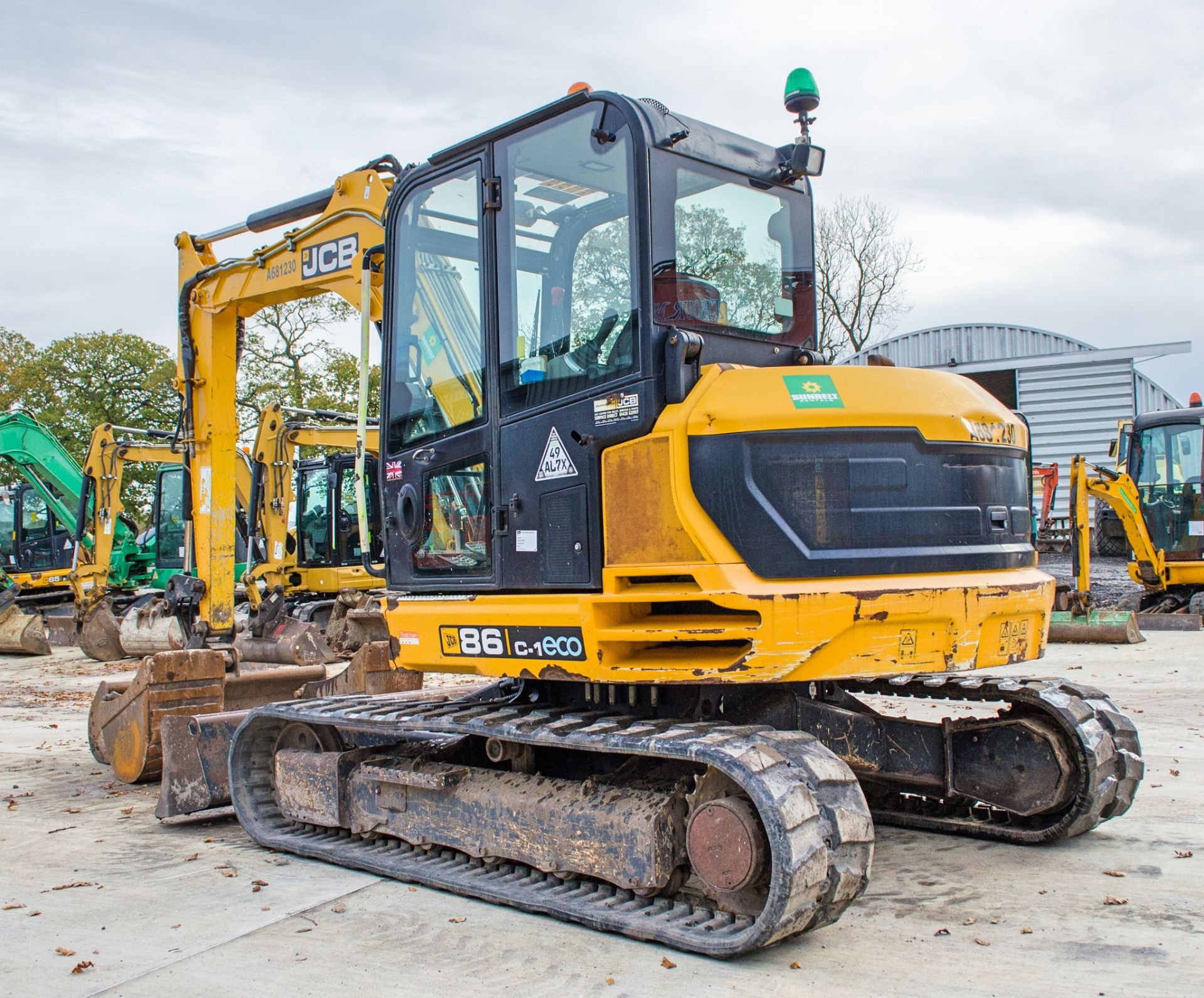 JCB 86C-1 Eco 8.5 tonne rubber tracked excavator Year: 2015 S/N: 2249996 Recorded Hours: 3694 blade, - Image 4 of 23