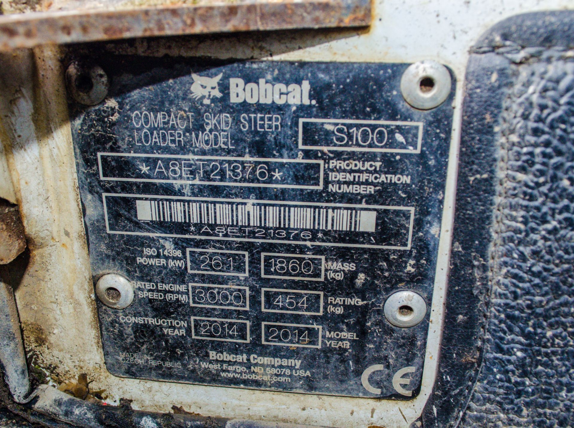 Bobcat S100 1 tonne skid steer loader Year: 2014 S/N: 21376 Recorded Hours: 1280 SSL005 - Image 14 of 18