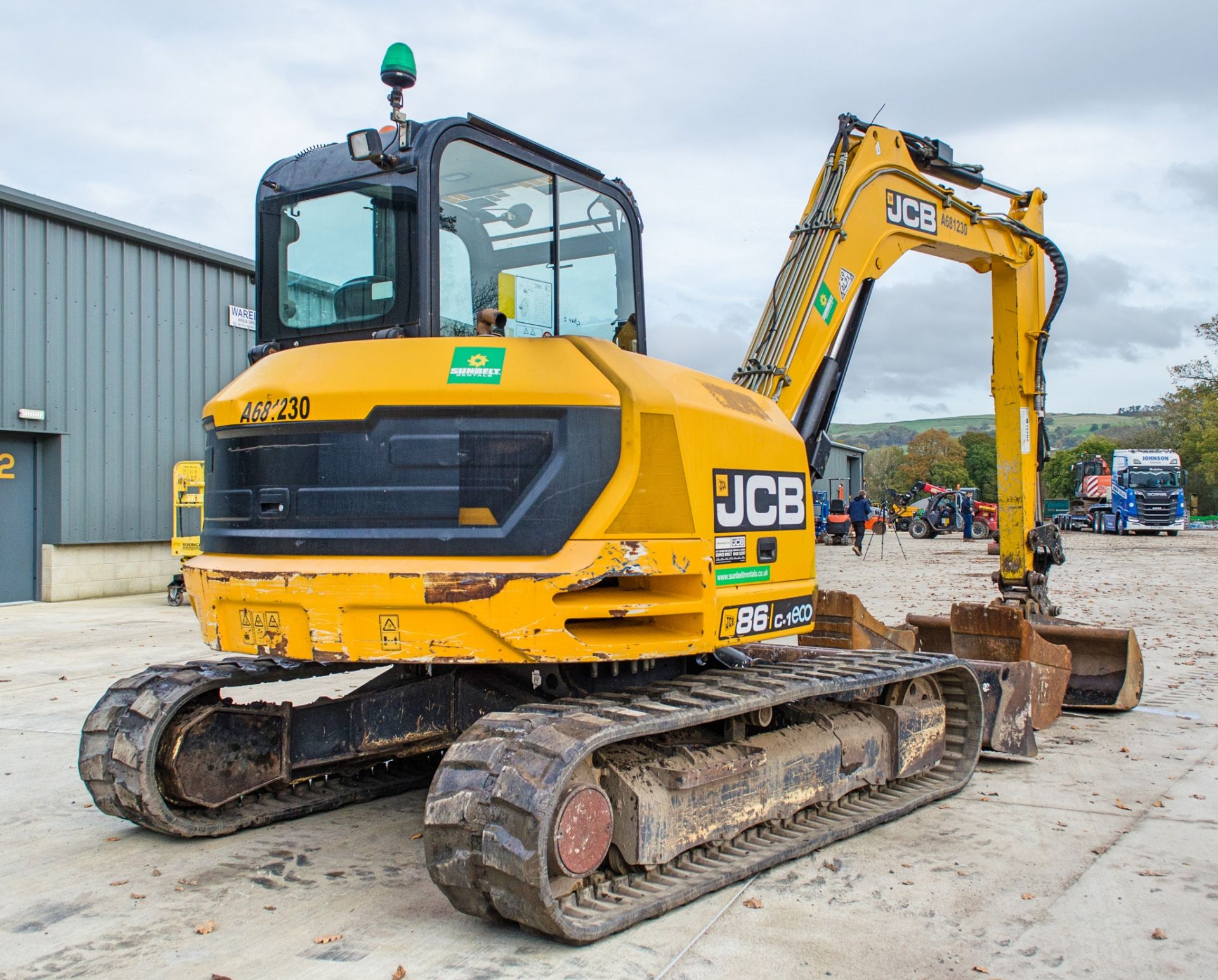 JCB 86C-1 Eco 8.5 tonne rubber tracked excavator Year: 2015 S/N: 2249996 Recorded Hours: 3694 blade, - Image 3 of 23