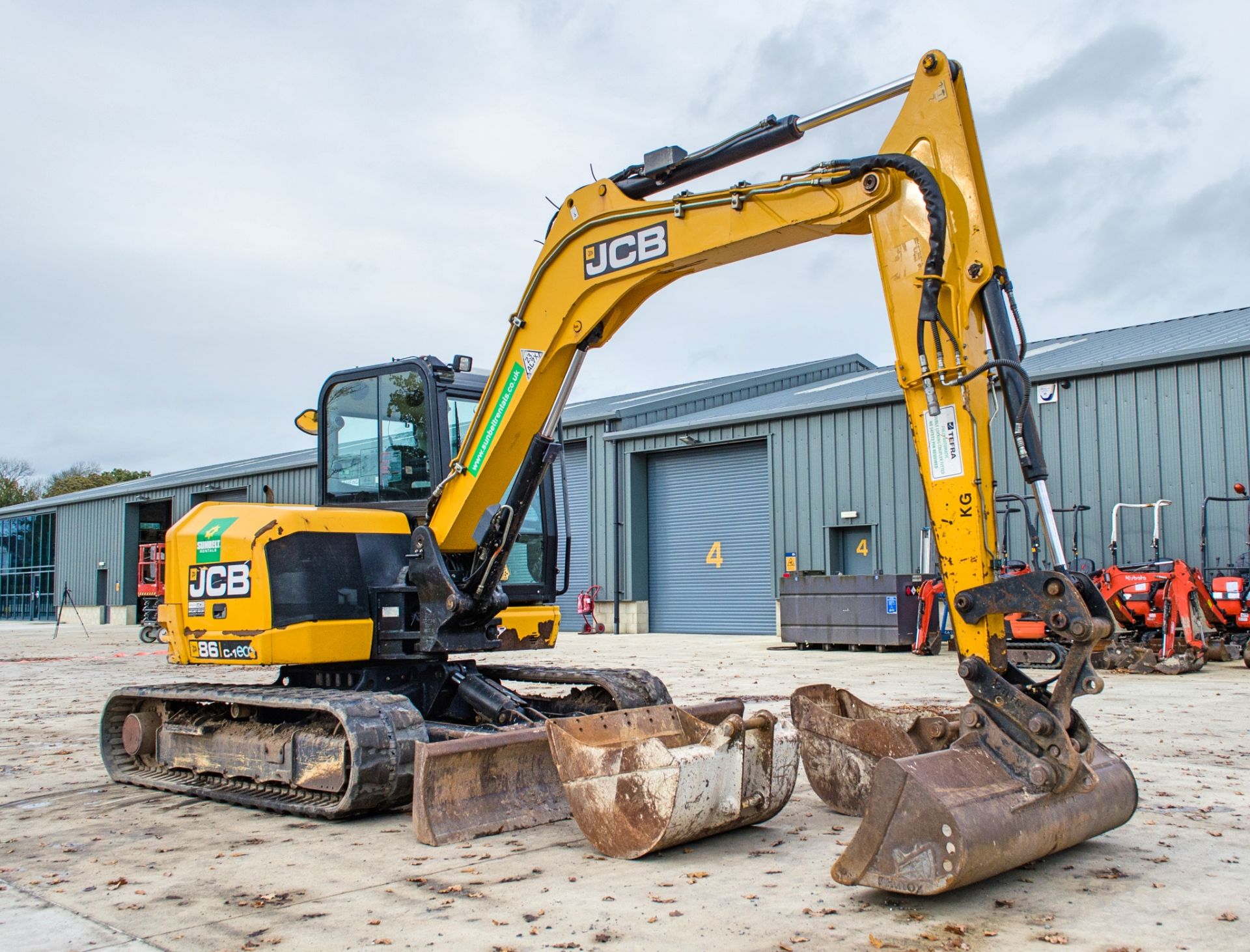 JCB 86C-1 Eco 8.5 tonne rubber tracked excavator Year: 2015 S/N: 2249986 Recorded Hours: 3918 blade, - Image 2 of 23