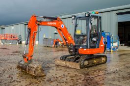 Kubota KX61-3 2.6 tonne rubber tracked excavator Year: 2016 S/N: 82452 Recorded Hours: 2375 piped,