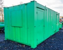 21ft x 9ft steel anti vandal welfare site unit c/w 9 kva diesel driven generator & keys A539892