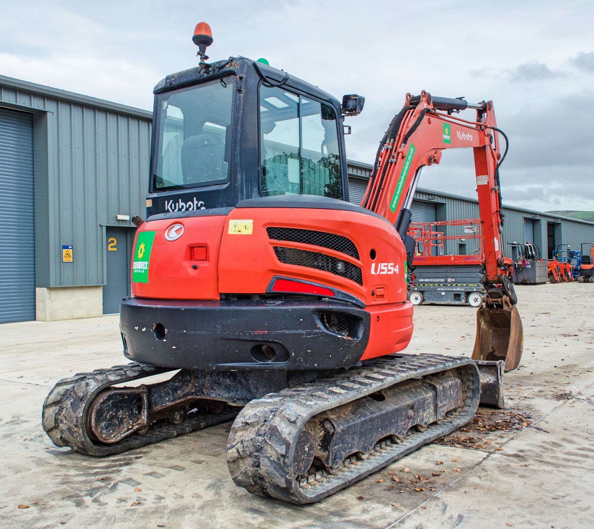 Kubota U55-4 5.5 tonne rubber tracked excavator Year: 2015 S/N: 53145 Recorded Hours: 3763 blade, - Image 3 of 22