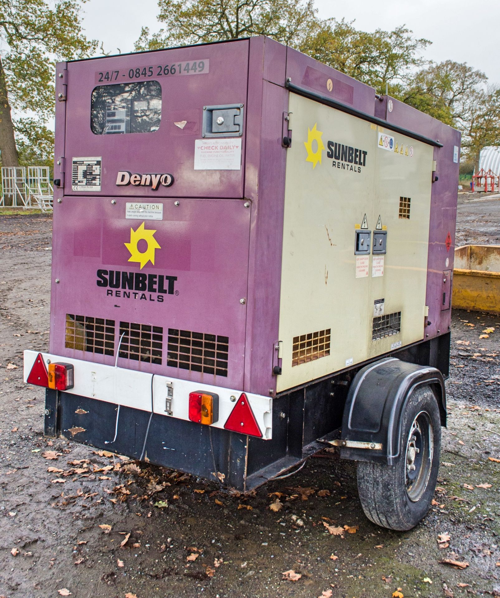 Denyo DCA-70ESEI 60 kva diesel driven mobile generator Year: 2011 S/N: 3849689 Recorded Hours: - Image 2 of 7