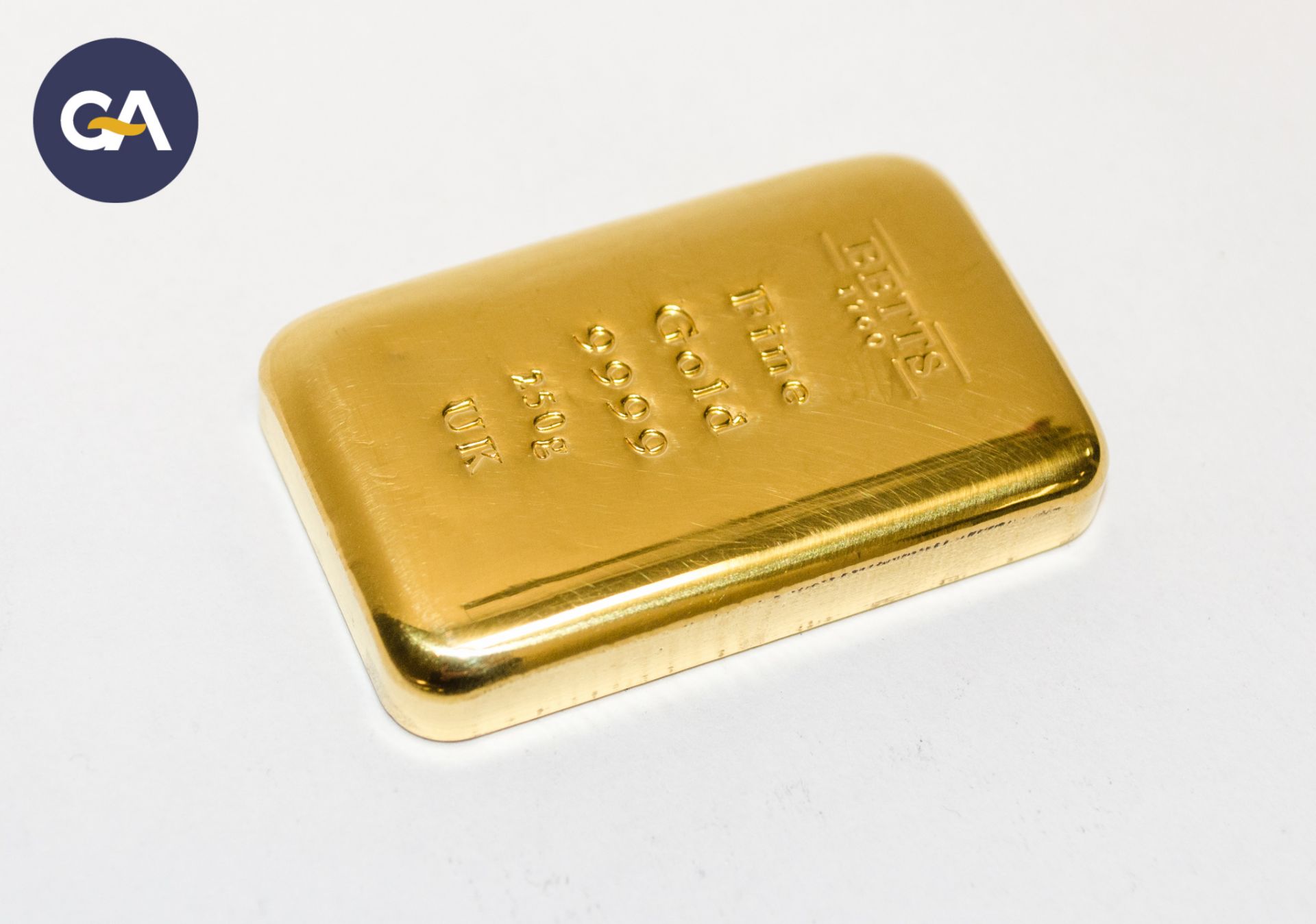 Betts 1760 250 gram 24 carat 9999 stamped 99.99% fine gold bullion bar ** Each lot of gold bullion