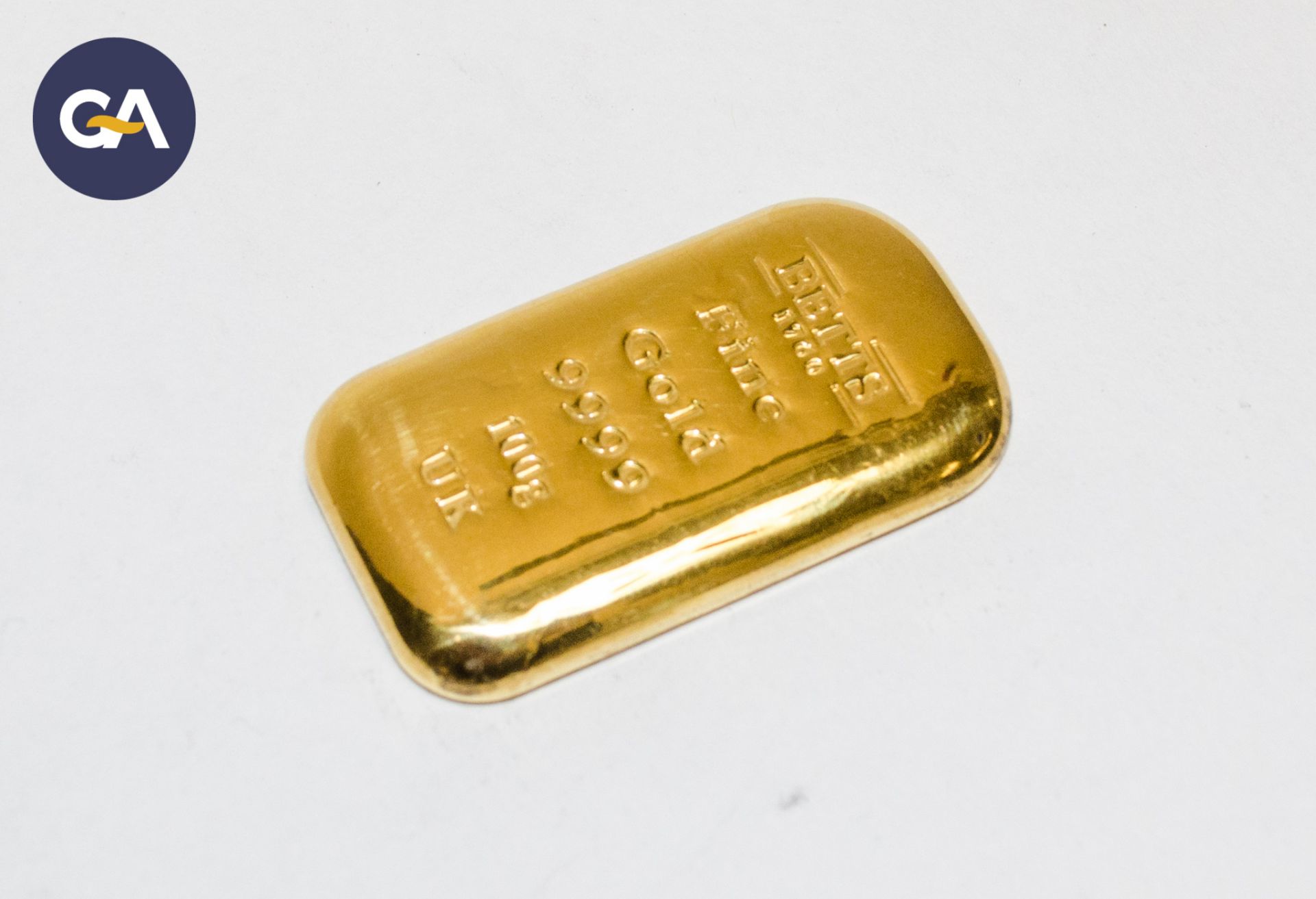 Betts 1760 100 gram 24 carat 9999 stamped 99.99% fine gold bullion bar ** Each lot of gold bullion