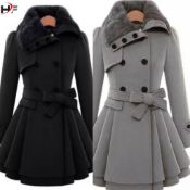 150 Ladies Large, Medium And Small double Breasted winter Trench coats in black And Grey - Brand New