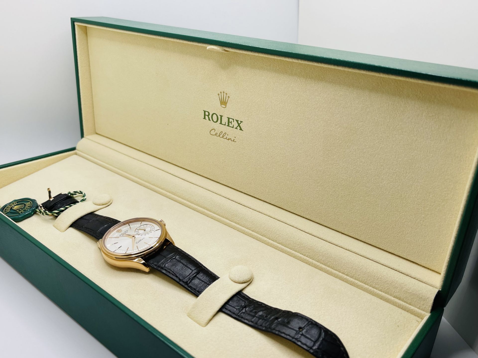 Rolex Cellini Date Everose Gold Silver Dial 39mm - Alligator Bracelet - Brand New 2022 - Unworn - Image 22 of 23