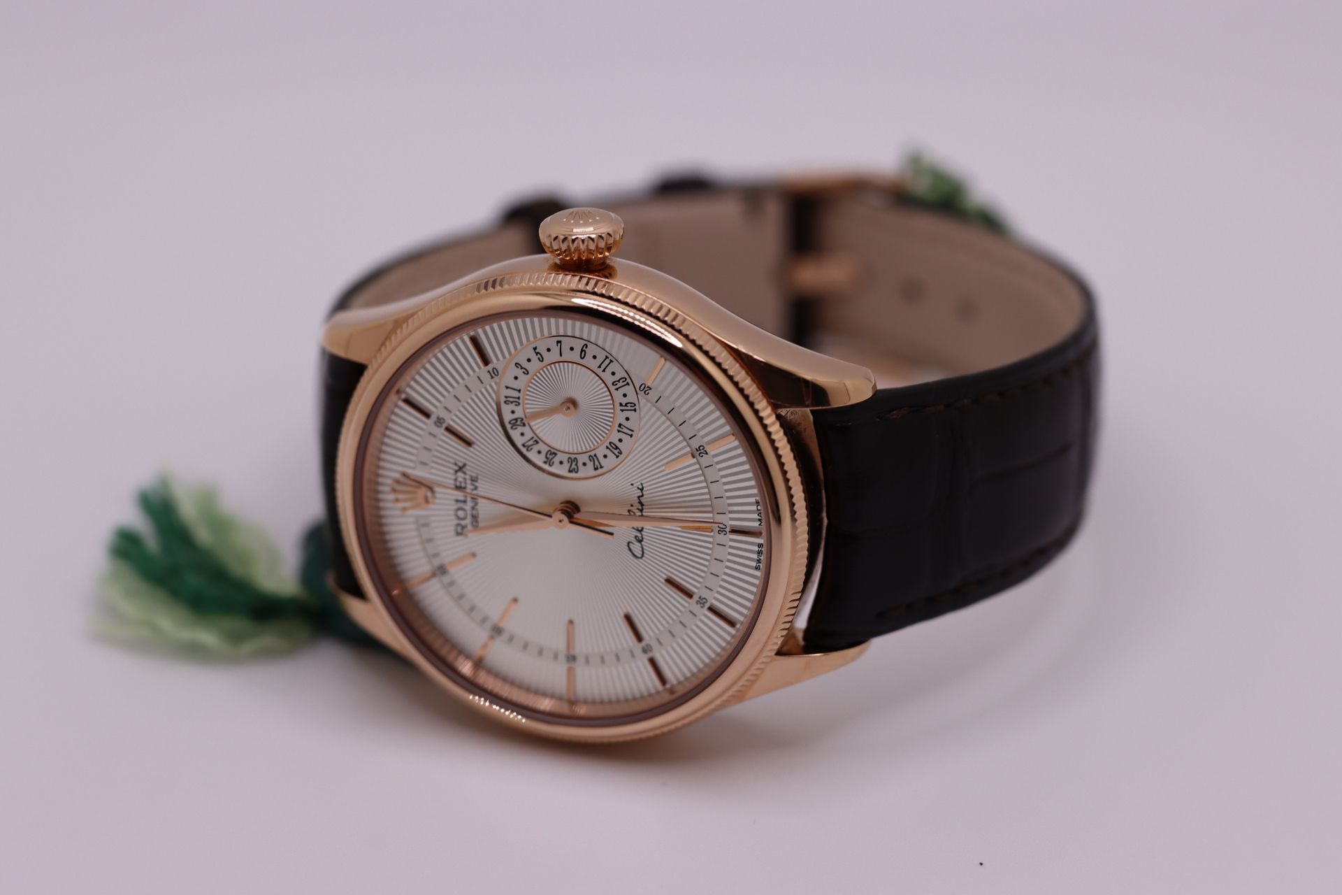 Rolex Cellini Date Everose Gold Silver Dial 39mm - Alligator Bracelet - Brand New 2022 - Unworn - Image 3 of 23