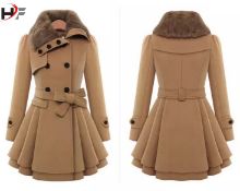 75 Ladies Large, Medium And Small double Breasted winter Trench coats in Tan - Brand New