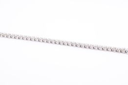 'Brand New' 7.0 Carat 18ct White Gold Tennis Bracelet set with Round Brilliant Cut Natural Diamonds