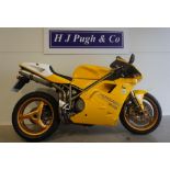 Ducati 916 Motorcycle. 1999. 916cc. Runs. Comes with old MOTs and service book. Frame No.