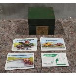 Castrol lubrication record cards holder and Castrol servicing postcards