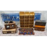 2- Key racks from Goodwood Revival Festival and assorted wooden boxes etc