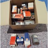 Box of classic car oil filters