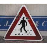 Enamel sign - Pedestrian crossing 22x25" max