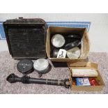 Land Rover radiator, drive shaft and assorted spot lamps