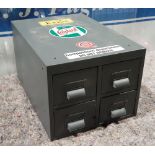 4- Drawer metal fining cabinet with Castrol sticker