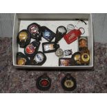 Box of assorted key fobs to include MG and Mini