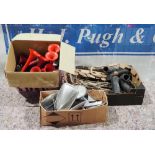 Various air horns and quantity of assorted classic car and van mirrors