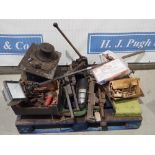 Pallet of car spares, tools, motor and workshop accessories