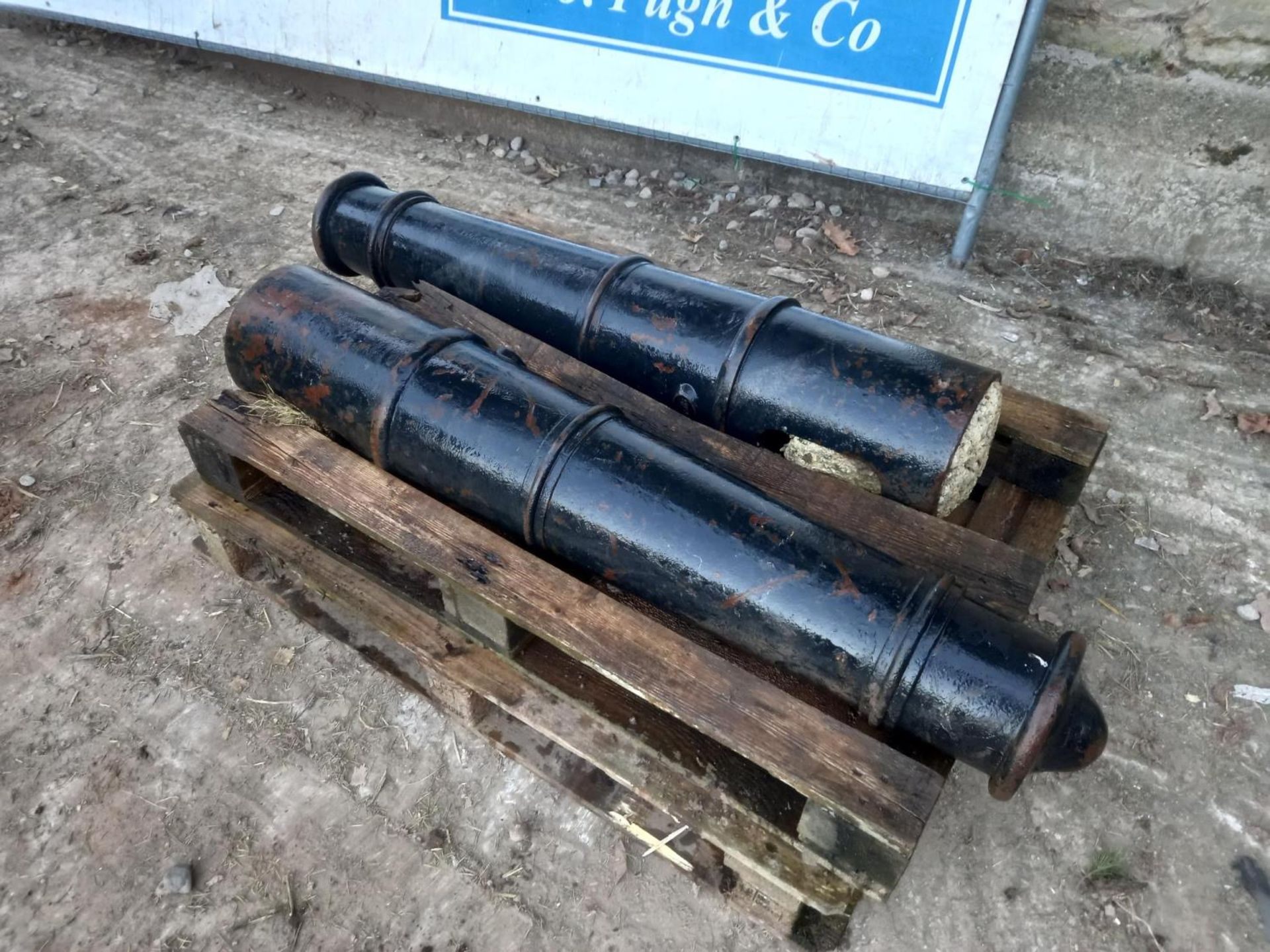 Pair of cast iron bollards