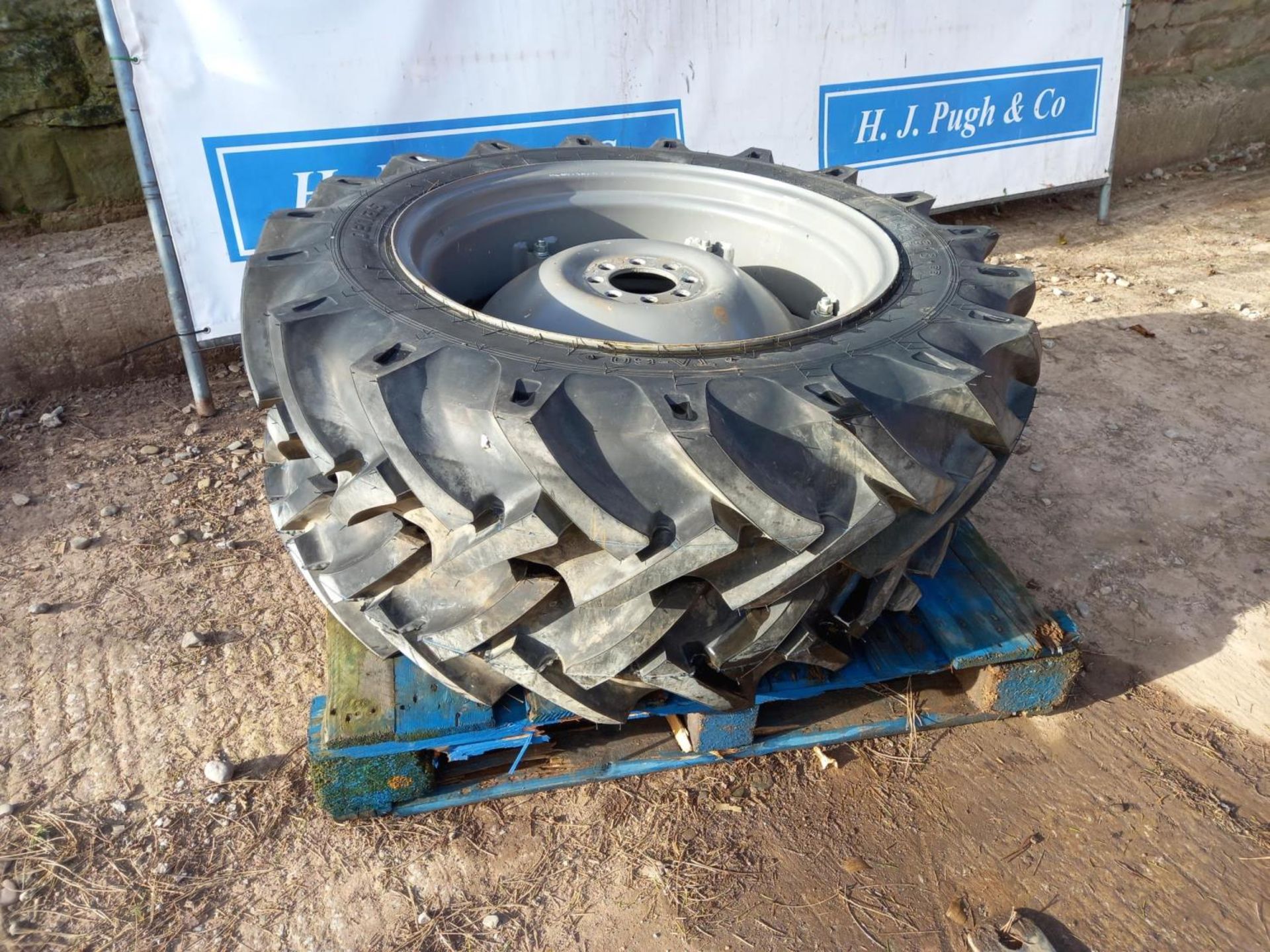 Pair of 11.2-28 wheels and tyres - Image 2 of 2
