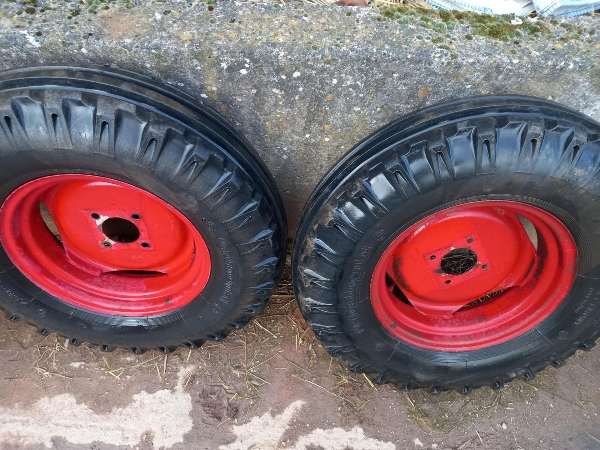 Pair of 7.50-16 wheels and tyres